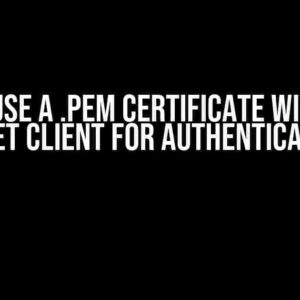 How to Use a .pem Certificate with a Web Socket Client for Authentication?