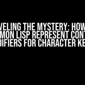 Unraveling the Mystery: How Does Common Lisp Represent Control Modifiers for Character Keys?